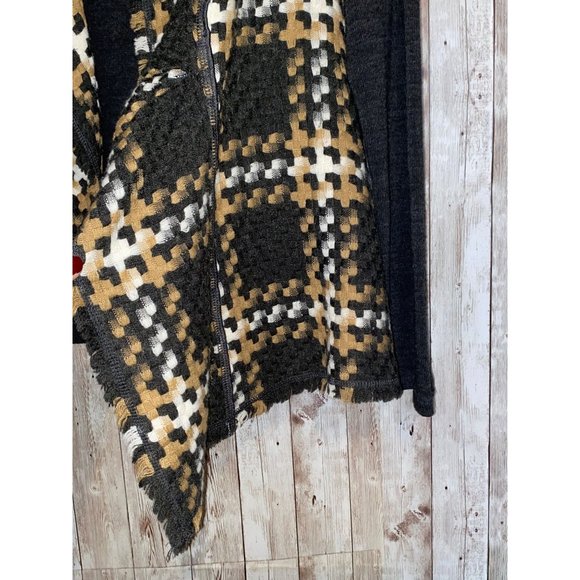 Women's Vex Collection Open Front Drape Gray Wool Blend Cardigan Sweater Size 46 - Picture 2 of 11